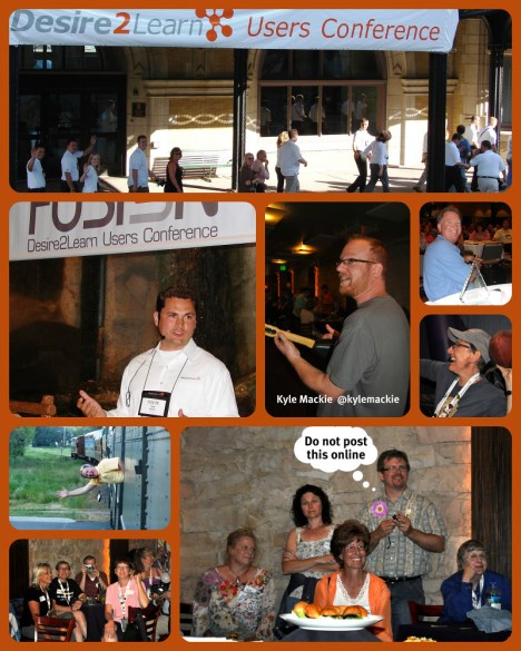 collage of several photos taken at D2L Fusion conferences over the years