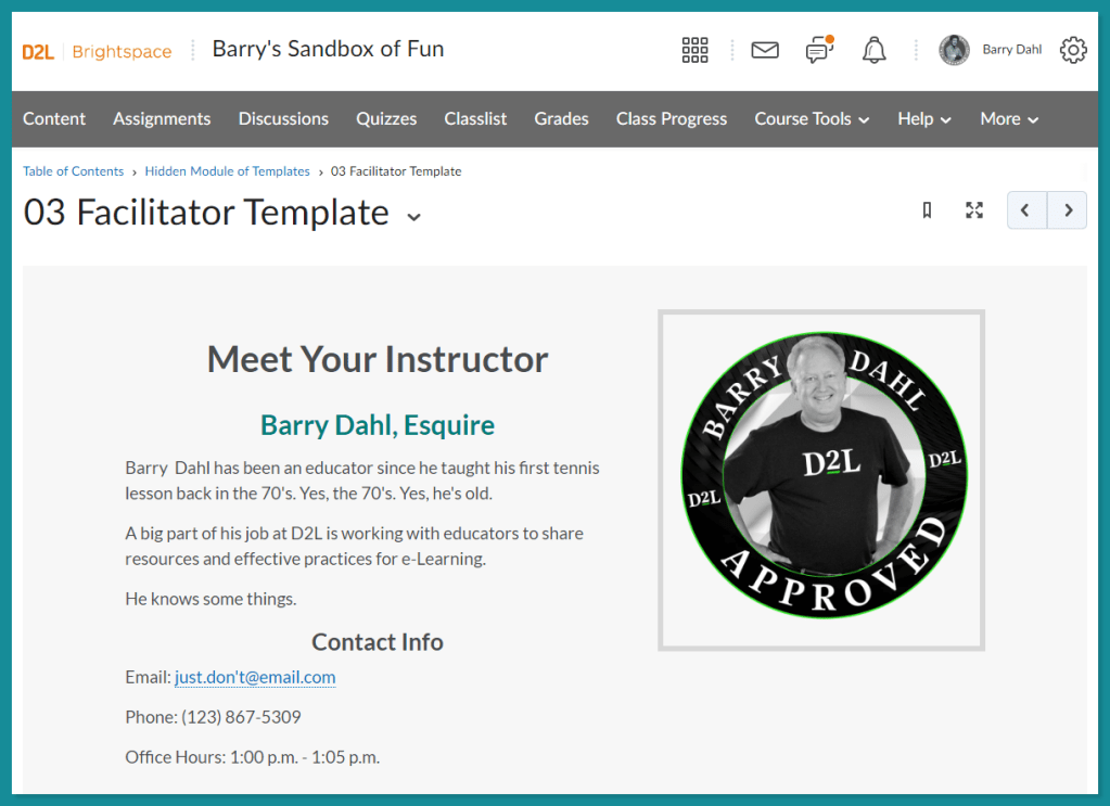 From version 3.0 of the template package, this is 03, the "Meet your Instructor" page.