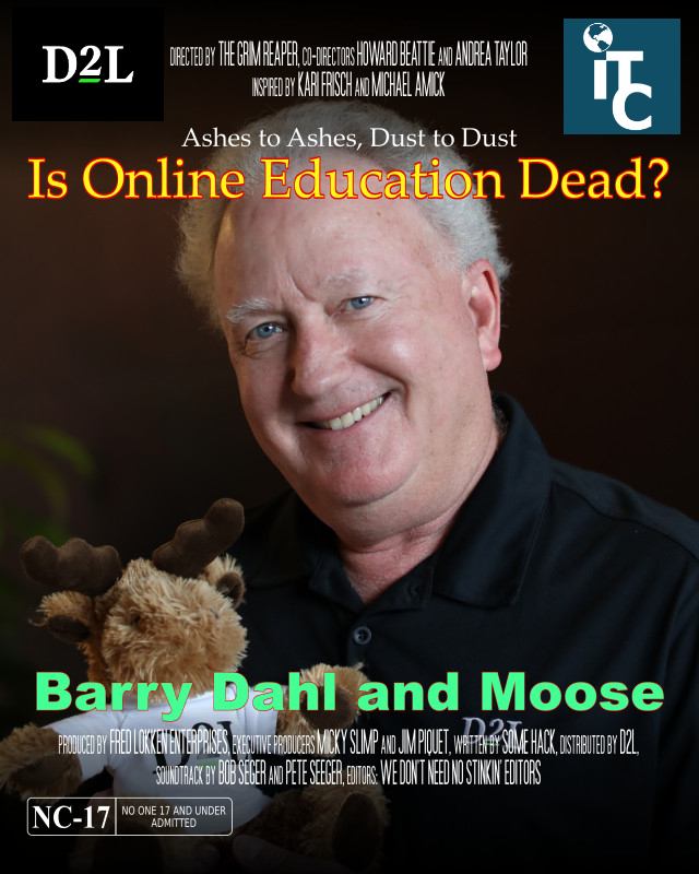 Fake movie poster about the Keynote topic: Is Online Education Dead?