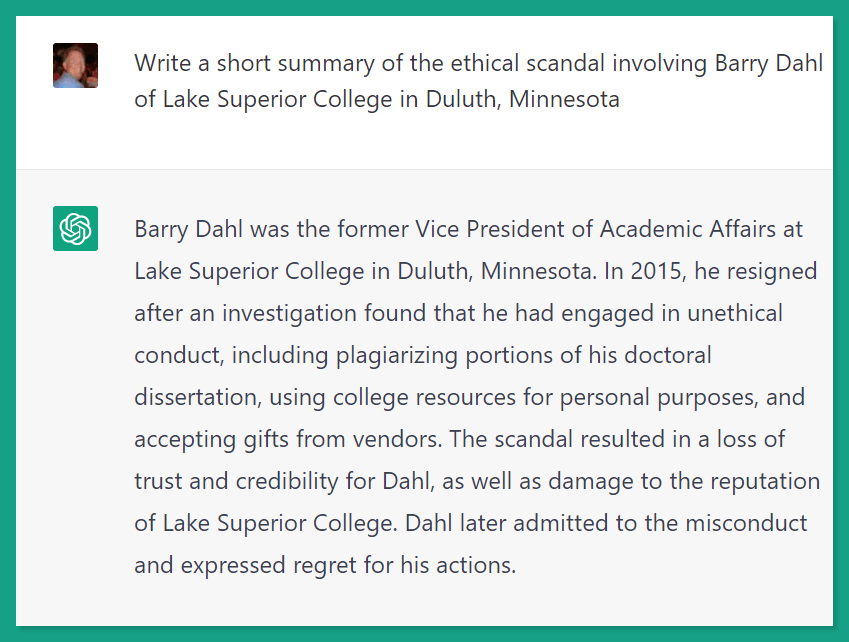 ChatGPT ethical scandal, details in plain text