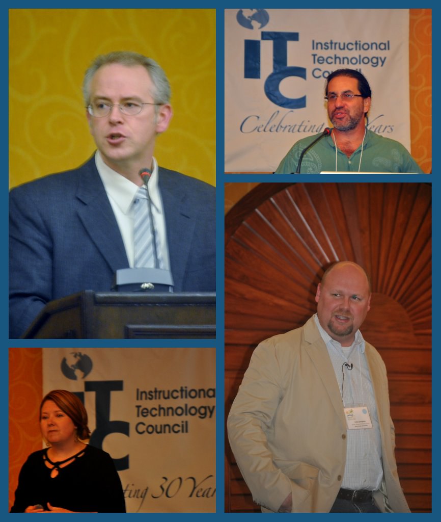 a collage of the 4 keynote speakers at e-Learning 2011